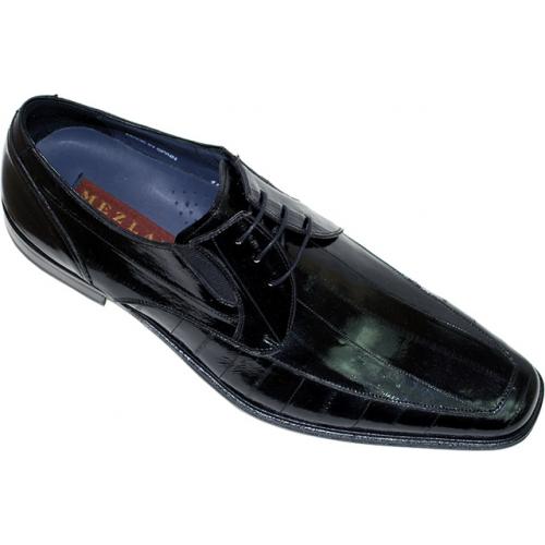 Mezlan "Kitmat" 3476 Black Genuine All Over Eel Shoes